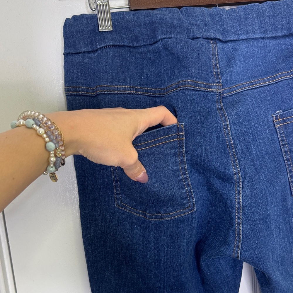 Venti6 Made in Italy Distressed Denim Jogger Jeans One Size | Pull-On Raw Hem - Picture 8 of 8